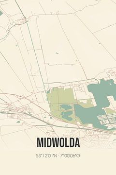 Vintage map of Midwolda (Groningen)