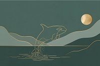 Golden Orca Under Moonlight