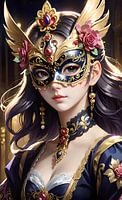 A lady with a gorgeous masquerade mask