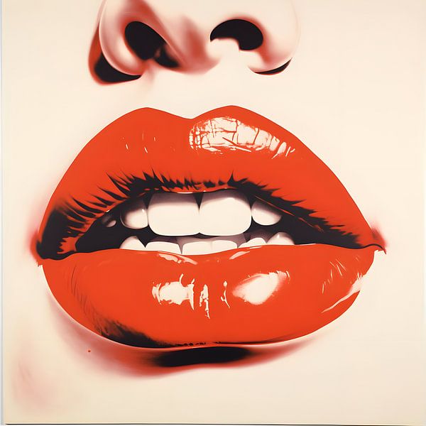 Volle rote Lippen im Stil von Andy Warhol von Felix Wiesner