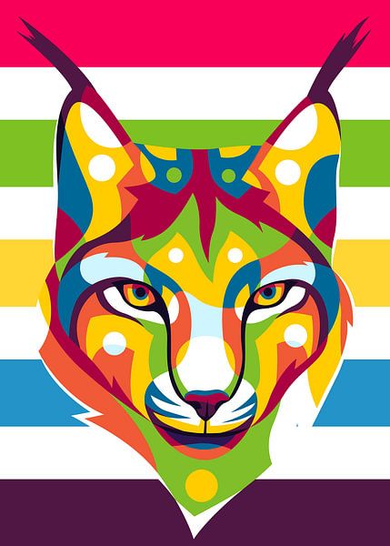 Lynx Portrait in Pop Art Style by Lintang Wicaksono