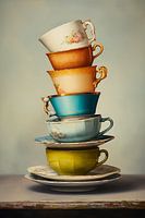 Pile de gobelets colorés