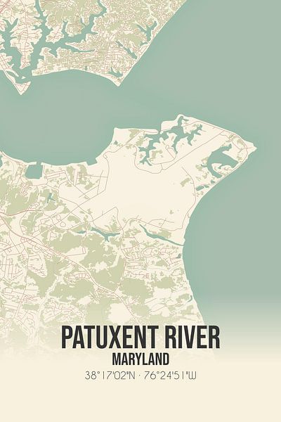 Alte Karte von Patuxent River (Maryland), USA. von Ortsdrucke