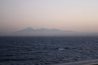 Zandstorm afrika vanaf zee