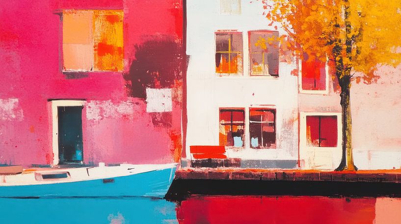 Boat on the canal by Franka Poulain