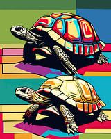 Bunte Muscheln: Pop Art Mediterrane Landschildkröten