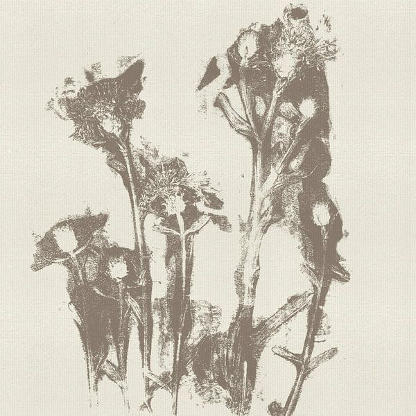 Japandi. Modern abstract botanisch in wabi-sabi-stijl van Dina Dankers