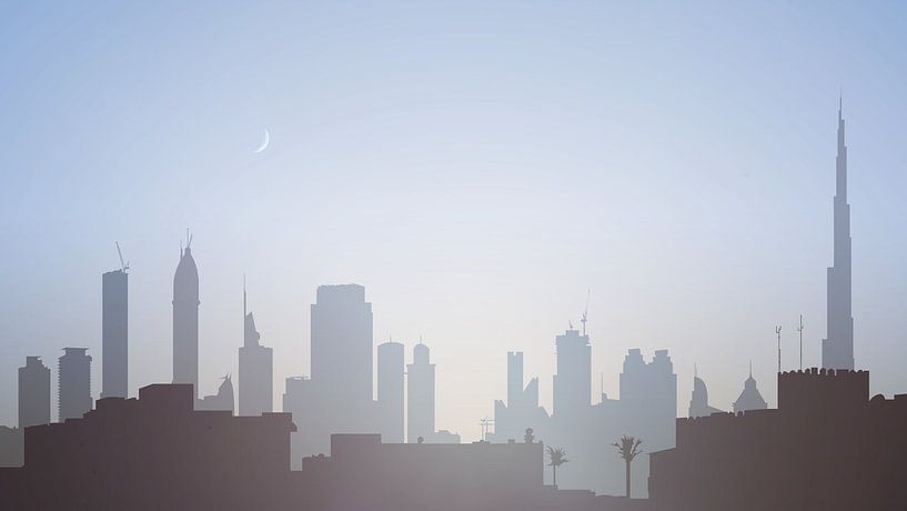 Skyline of Dubai at sunrise by Govart (Govert van der Heijden)