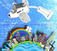 Cannal houses with plane