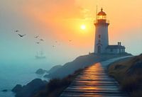 Leuchtturm bei Sonnenuntergang