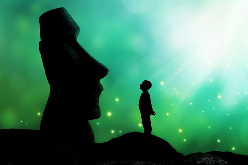 Toto and the Moai by VIRGINIE COLOMBANI