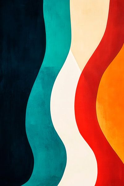 Farbige Wellenmuster – Abstrakte Kunst von Poster Art Shop