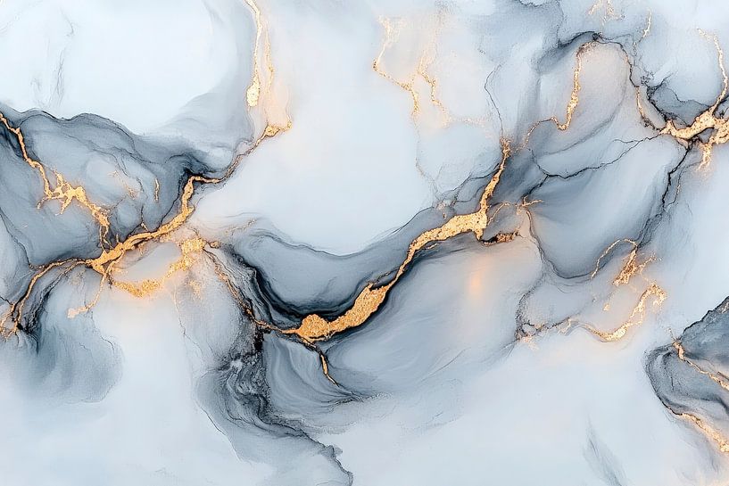 Marmerlook met gouden aderen van Poster Art Shop