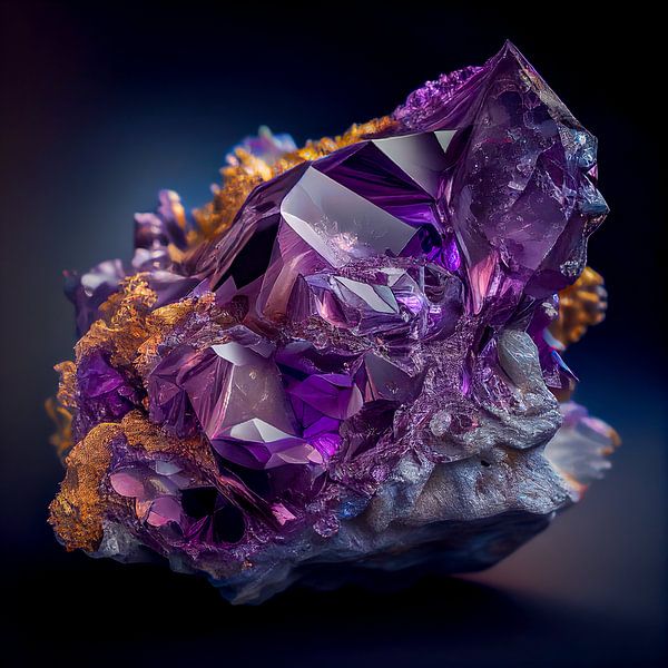 Portrait of an Amethyst Gemstone Illustration by Animaflora PicsStock