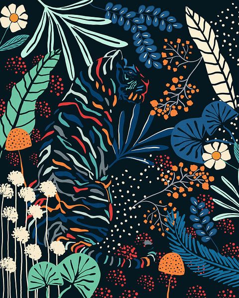 Jungle de couleurs - Tigre par Cats & Dotz