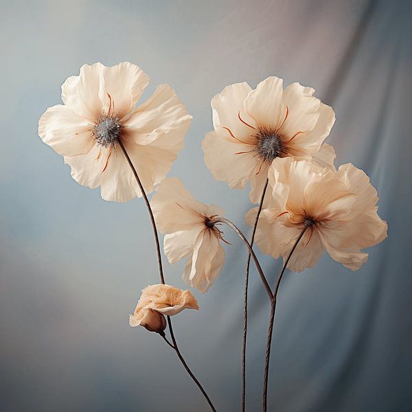 Timeless Tinted: Peach Fuzz Floral Art by Karina Brouwer