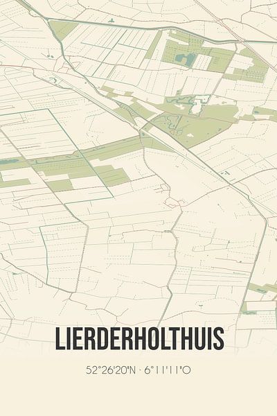 Alte Landkarte von Lierderholthuis (Overijssel) von Ortsdrucke