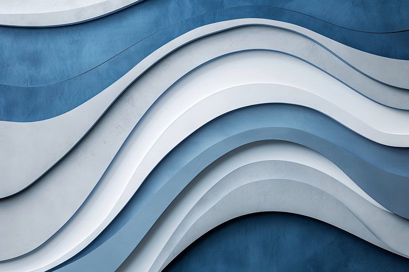 Art abstrait dans les tons bleus par Poster Art Shop