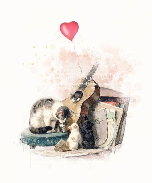 Musikalische Katzenfamilie von Studio Nooks