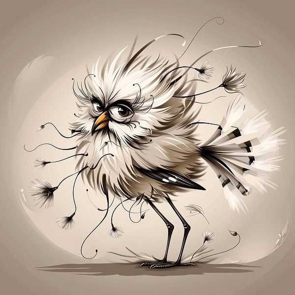 Überall Fluffy - Ich bin ein Fluffy | Lustige Vogel Illustration von Karina Brouwer