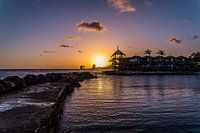 Sunset at Avila Beach in Curacao