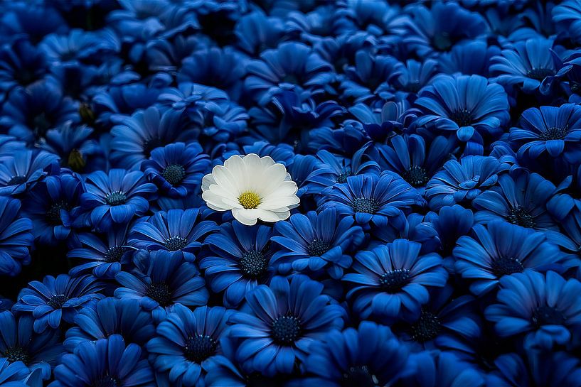 The white flower among blue peers by Dutch Art Works