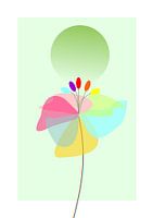 Flower in front of green sun