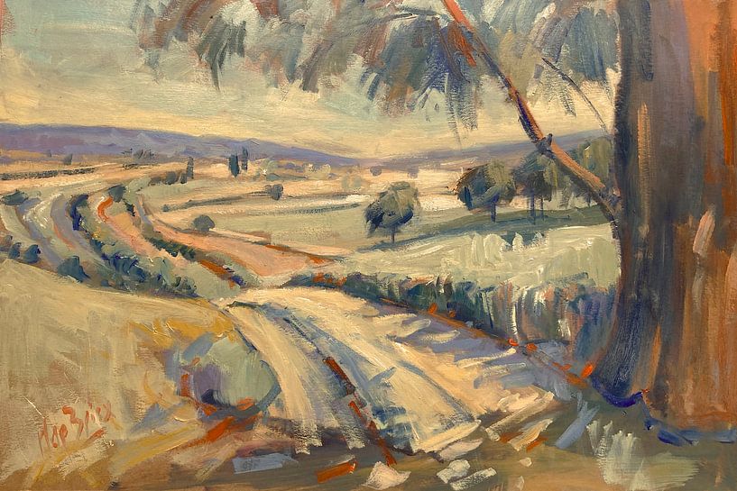 Feldweg durch das Hügelland von Nop Briex