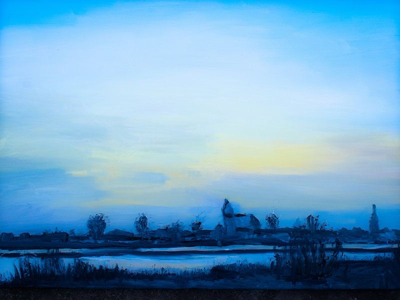 Stadtbild von Kampen am Fluss IJssel von Heleen Stulp