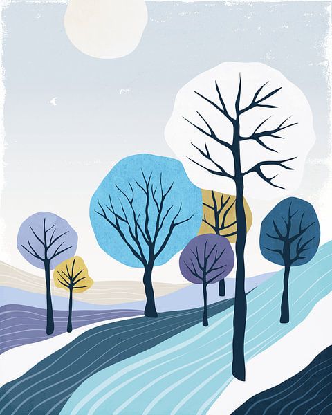 Abstrakte Winterlandschaft 10 von Tanja Udelhofen