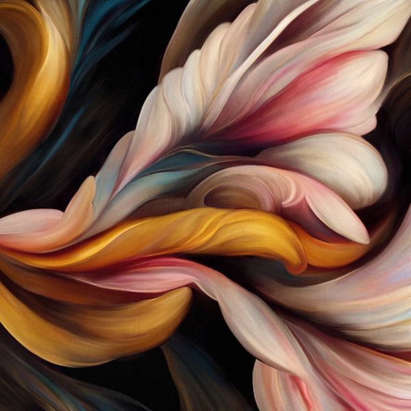 Danse avec la couleur, peinture botanique abstraite. par Studio Allee