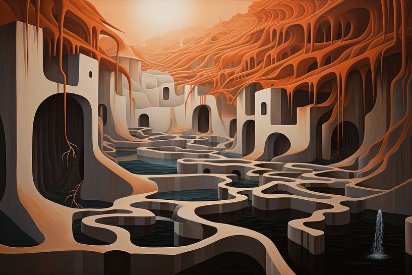 Landschap abstract en bizarre van Art Bizarre