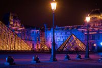 Louvre museum at night, Paris.