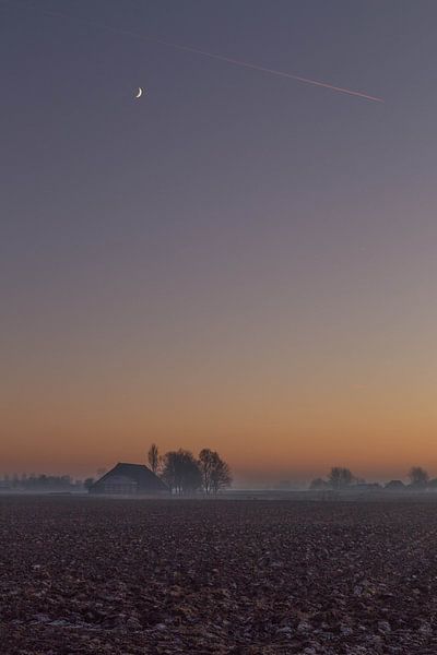 Maan bij zonsondergang von Piet Ritzema