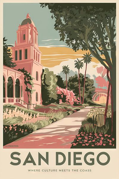 San Diego, Californie par Poster Art Shop