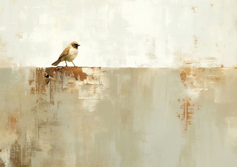 Abstrakte Vogel auf der Erde Schattierungen von Kunst Laune