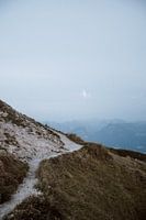 Mountain path just after sunset in Austria
