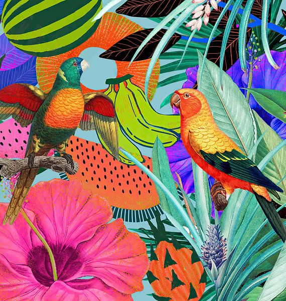Tropical Art Parrots (Libelle Summer Week 2025) Margriethuis by Moonheart Artworks