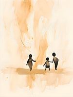 Drei kleine Kinder erkunden das gemeinsame Leben