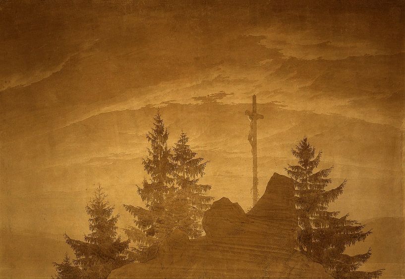 Kreuz im Gebirge, Caspar David Friedrich - um 1807 von Het Archief