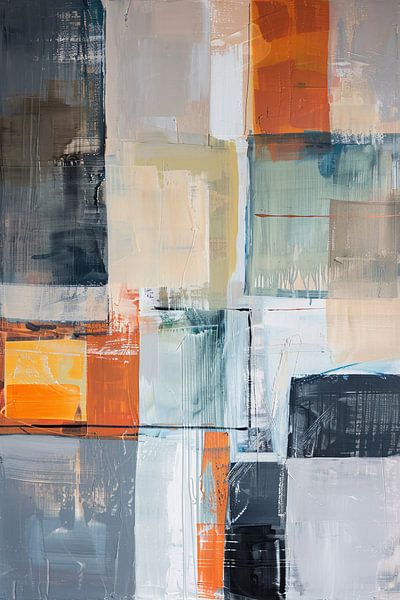 Peinture géométrique abstraite avec des carrés et des couleurs par Art & Soul Creations