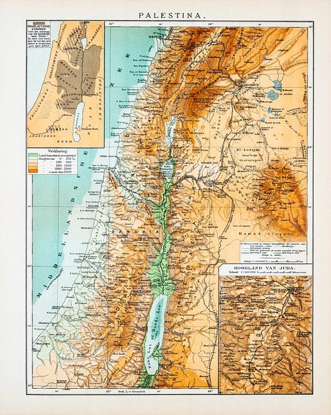 Vintage-Karte Palästina ca. 1900 von Studio Wunderkammer
