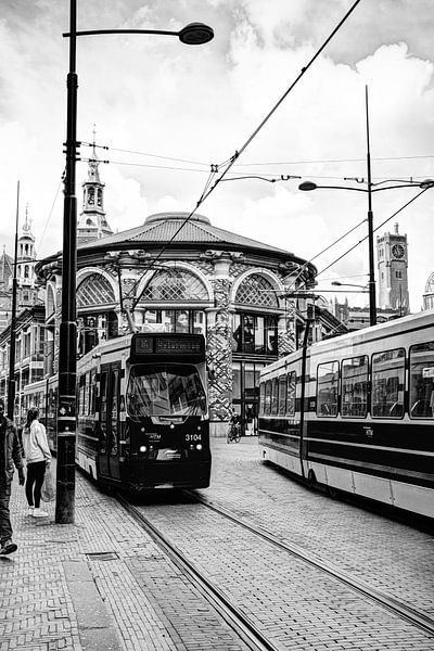 Inner city of The Hague Netherlands Black and White by Hendrik-Jan Kornelis