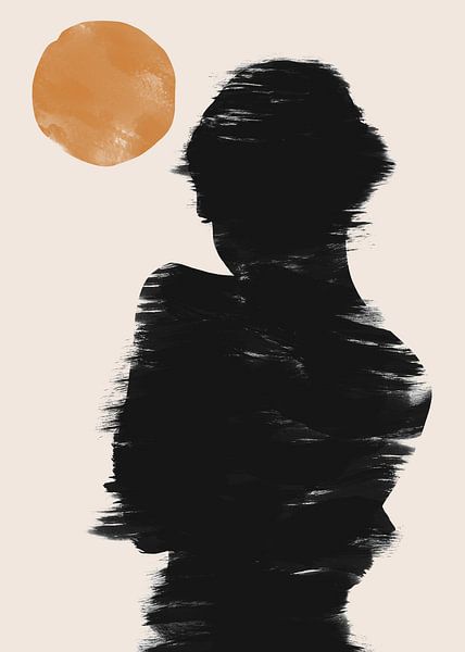 Woman Silhouette With Sun by Cats & Dotz