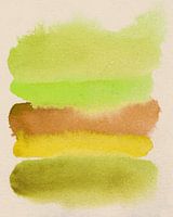Abstract colorful watercolor in yellow, terra, mustard, green