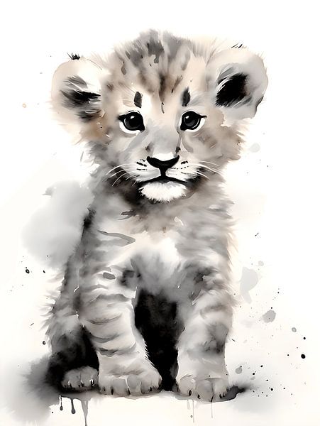 Löwe für Kinderzimmer von Moody Mindscape