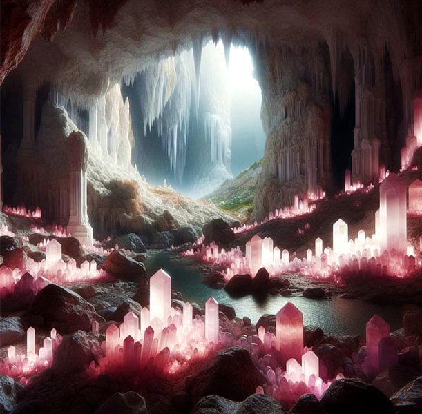 Grotte avec cristaux 2 par Yvonne van Huizen