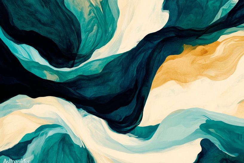 Abstracte golven van Poster Art Shop