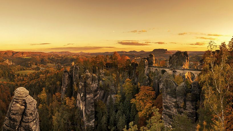 Sunset at the Bastei Bridge by Frank Herrmann