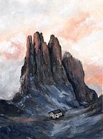 Sunset Alpine Mountain Dolomites Art Print